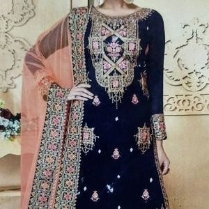 Kameez Navy & Coral